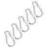 5pcs 60mm Carabiner Clip Stainless Steel Heavy Duty Spring Snap Hook for Camping Hiking