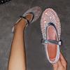 Fashion Women's Flat Shoes with Hollow Out Sexy Buckle Closed Toe Flat Shoes 2024 Summer Outdoor Casual Rhinestone Women's Flat Boots