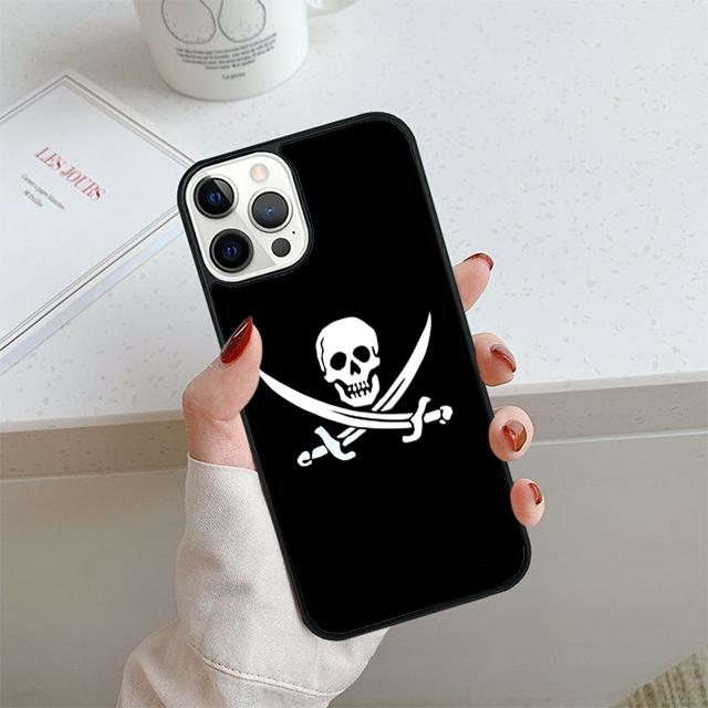 Чехол для телефона с пиратским черепом и скрещенными костями Для iPhone 17 Air 14 15 16 16e 13 12 Max Чехол Для Apple 11 Pro Max Plus Coque