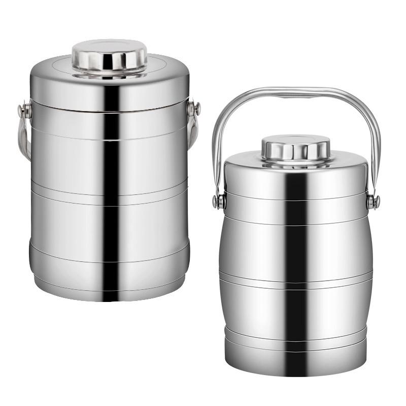 Double-Layer Stainless Steel Insulated Lunch Box – Drum-Shaped Bento for Students & Office Workers.