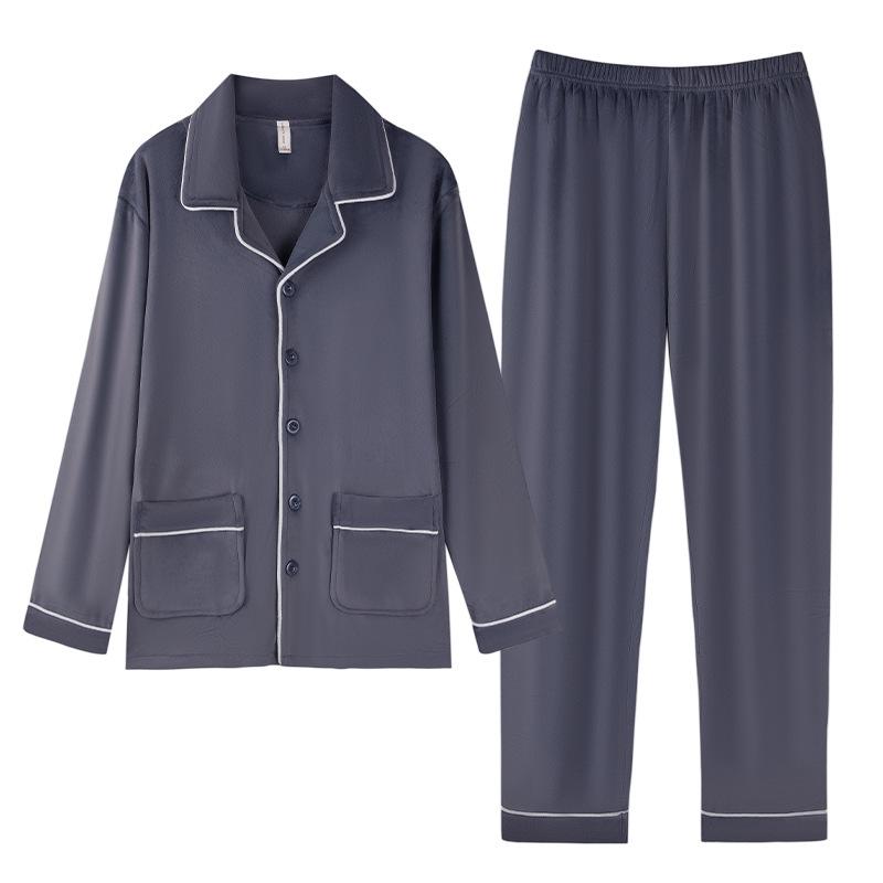 Пижама мужская зимняя коралловый флис утолщенный флис осень и зима островной флис большой размер весна и осень тонкий флис домашний комплект