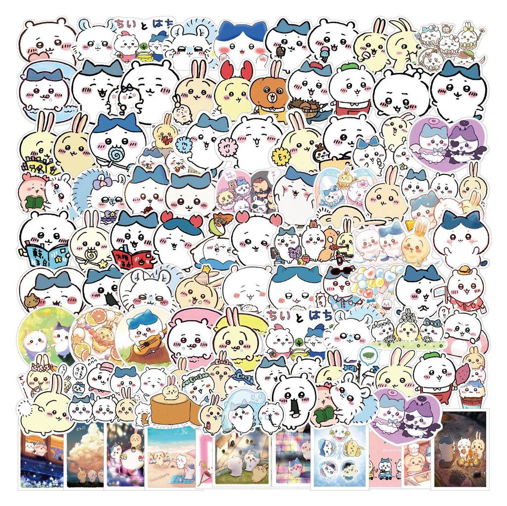 Набор стикеров Чиикава: 100 Милых, Модных Водонепроницаемых Наклеек для Блокнота, Бутылки для Воды, Багажа и Телефона
