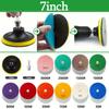 12pcs 3-7Inch Diamond Polishing Pads Dry/Wet Buff Disc Abrasive for Granite Quartz Tile Glass with Hook&Loop Backing Holder