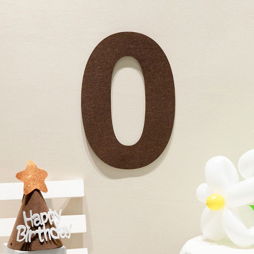 Ретро войлочный баннер на день рождения Меховой шар Коричневый флажки Креативный войлочный цифровой декор для вечеринки на день рождения ADM