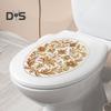 Vintage Flower Toilet Sticker Removable Self-adhesive Waterproof PVC Living Room Wall Art Bathroom Toilet Lid Decoration Decal