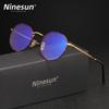 NINESUN бренд сплав анти-синий свет очки для женщин и мужчин круглая оправа очки 99% блокировка синего излучения студенческие оптические линзы очки