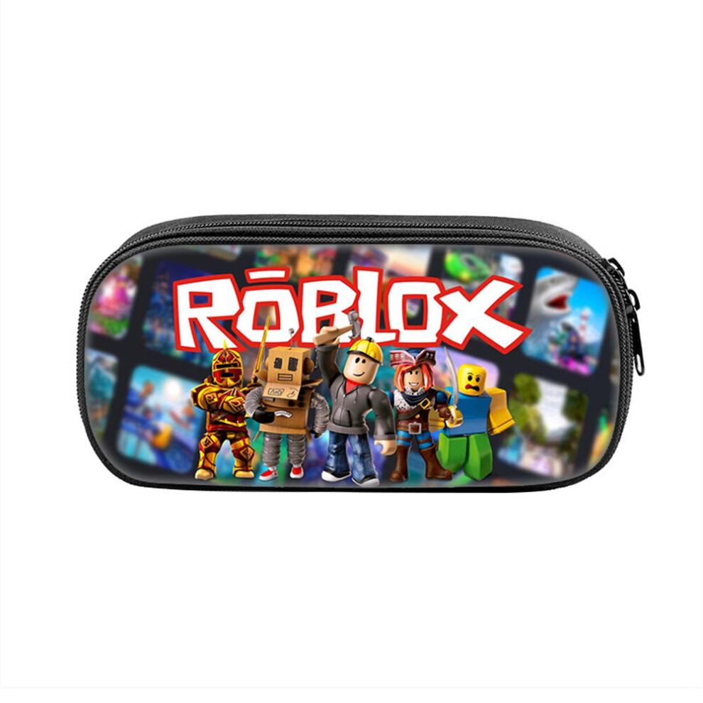 (C) Roblox Game Large Capacity Pencil Case Handheld Pen Bag Storage Pouch for School Student Kids Girls Boys