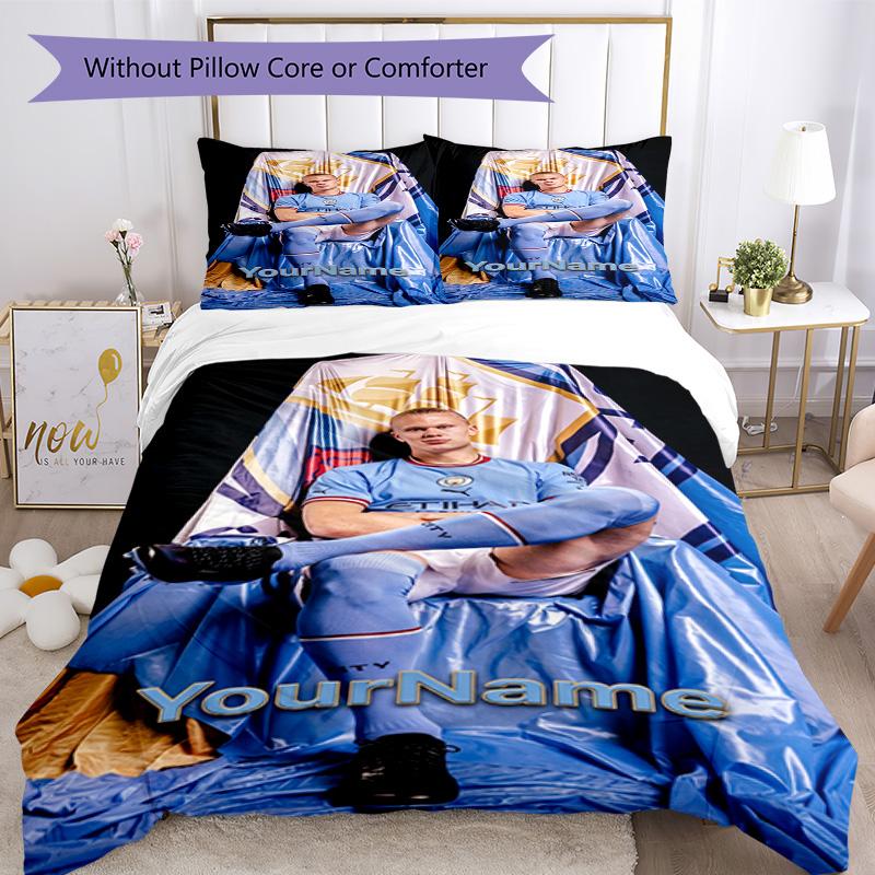 Haaland 202 Customize your name Bedding Set Breathable Duvet Cover with Pillowcases Home Decoration Birthday Gift