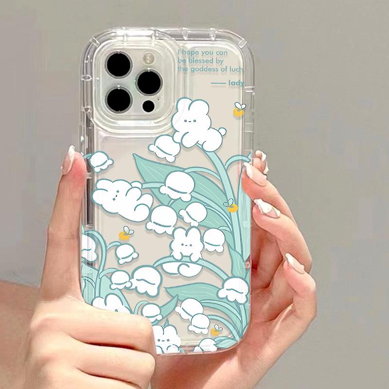 Чехол для телефона Strawberry Rabbit для iPhone 13, чехол для iPhone 15, 11, 12, 14, 16, Pro Max, XR, XS, X, 6, 7, 8, Plus, SE, противоударные прозрачные чехлы