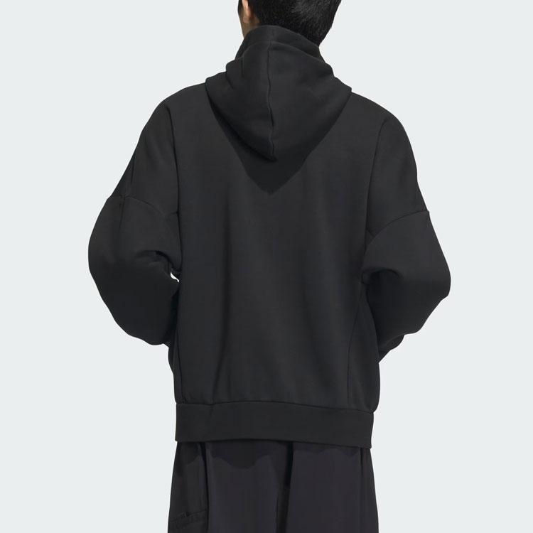 adidas Спортивная одежда, свободная толстовка с капюшоном, однотонная, свободная, спортивная, повседневная, мужская, толстовка с капюшоном, черная IM9050