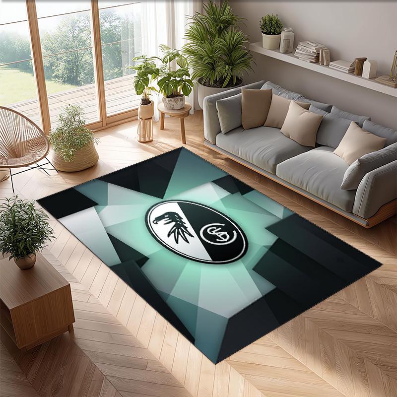SC Freiburg FC Soccer Football Pattern Soft Area Rug Non Slip Indoor Floor Carpet Sports Decor Mat for Bedroom