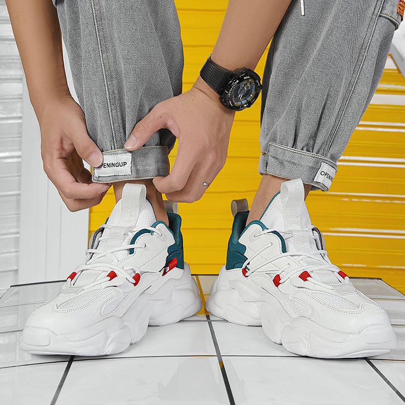 Мужская обувь Daddy Shoes 2024 года, летняя новая повседневная обувь для отдыха на платформе, дышащая спортивная обувь, модные мужские туфли-одиночки