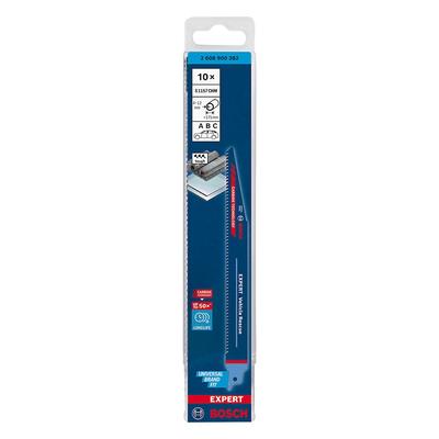 Bosch Professional 10x EXPERT S 1157 CHM полотно для сабельной пилы общая длина 225 сабельная пила 'Vehicle Rescue' (толстый металл, стекло, мм, аксессуары)