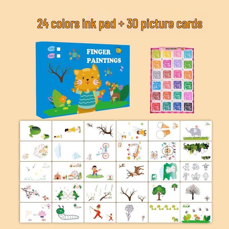 Portable Toddler Fingerprint Painting Book: Creative, Washable, Educational Toy for Early Learning