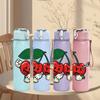 1PC Cherry Fruit Berry Design 750ml Color Plastic Sports Water Bottle Leakproof Flip Straw Lid Suitable for Sports Office Home Use