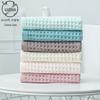 Japanese Style Pure Cotton Waffle Weave Face Towel, Solid Color, 34x74CM, Absorbent & Quick-Drying.