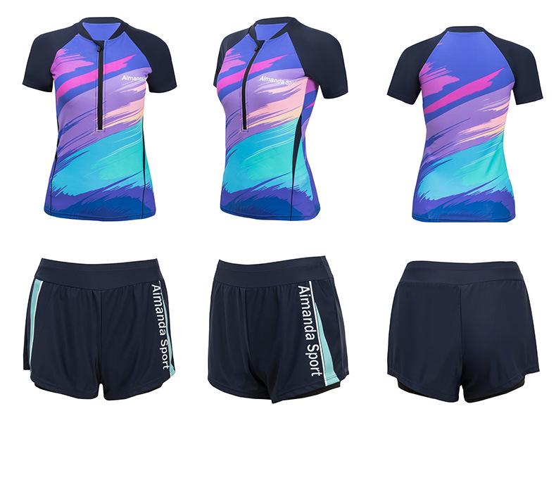 Женский спортивный купальник-двойка большого размера 2024 с лоскутным дизайном