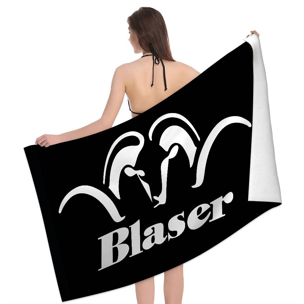 Пляжное полотенце с принтом Blaser Logo из микрофибры, для скалолазания, йоги, пляжа, плавания, бега, впитывающее, мягкое полотенце