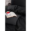 White Square Anthracite Single Duvet Cover Set With Rubber Sheet And 1 Pillow Case