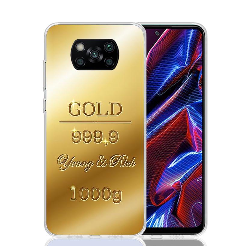 Чехол для телефона с принтом «Золотой узор» для Xiaomi Poco X7 X6 X5 Pro F7 Ultra Redmi 15C 15 13 13C 12 12C 10 10A 10C 9 9A 9C 9T Cov