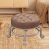Low Roller Seat Rolling Stool Modern Sturdy PU Leather with Swivel Caster for Garage Porch