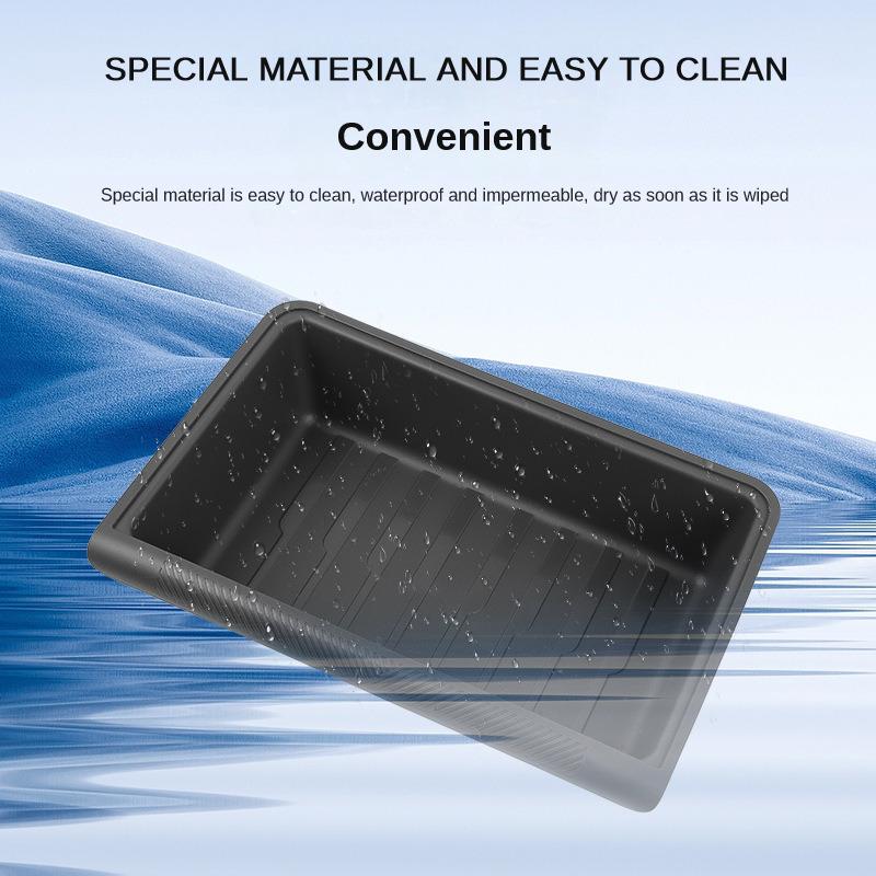 Для Tesla Model Y 2023 Аксессуары для интерьера Ящик для хранения под сиденьем TPE Белый органайзер под сиденьем Ящик с крышкой Мусорное ведро