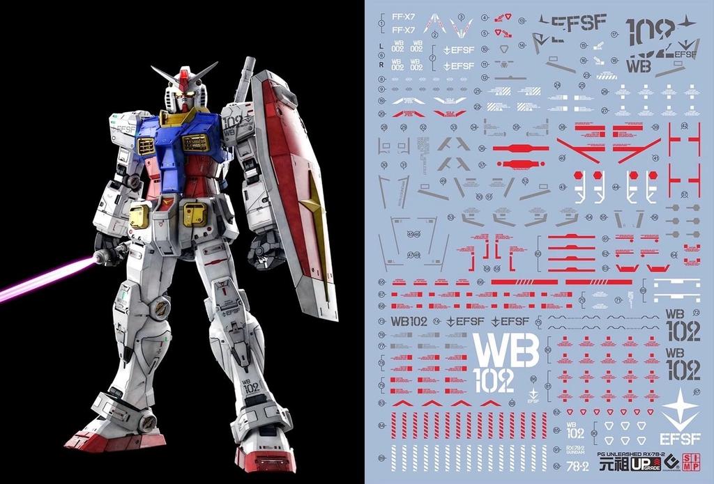 HG RG MG PG RE HiRM Robot MS Detail Up Water Transfer Decal PG UNLEASHED Флуоресцентный!! (для 1/60 RX-78-2 Гандам) [Элемент]