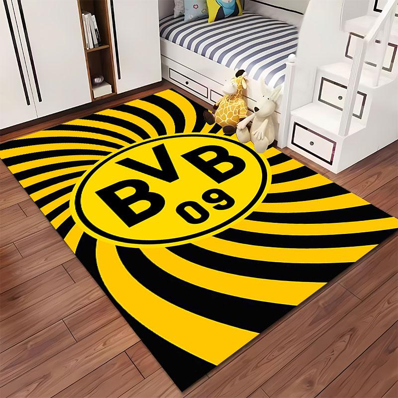 Yellow Black Spiral Logo Carpet suitable as a non-slip mat for the living room or bedroom sofa