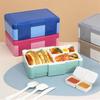 Bento Lunch Box for Kids with Spoon Fork Compartment Sealed Lunch Boxes Microwave Heating Bento Box Toddler Bento Containers