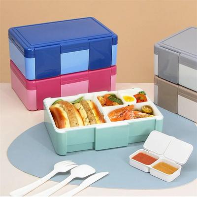 Ланч-бокс Bento для детей с отделением для ложки и вилки Герметичные ланч-боксы Разогреваемые в микроволновой печи Контейнеры Bento для малышей