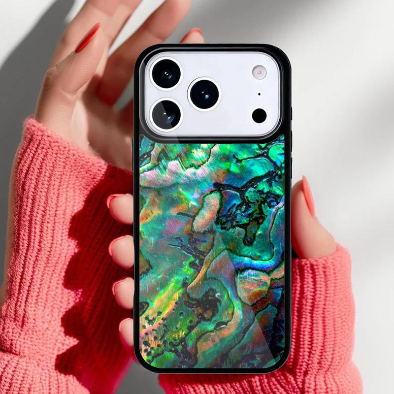 Чехол для телефона с узором из раковины абалона для iPhone 17 16 15 14 13 Pro Max Задняя крышка для 12 11 Pro Coque