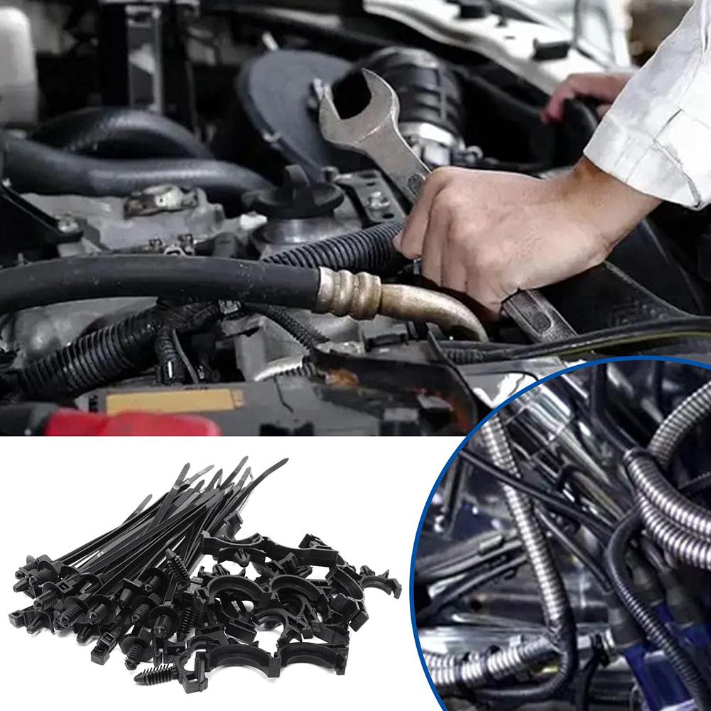 Reliable Push Mount Cable Ties for Engine Bay Wire Routing 45Pcs Bundle
