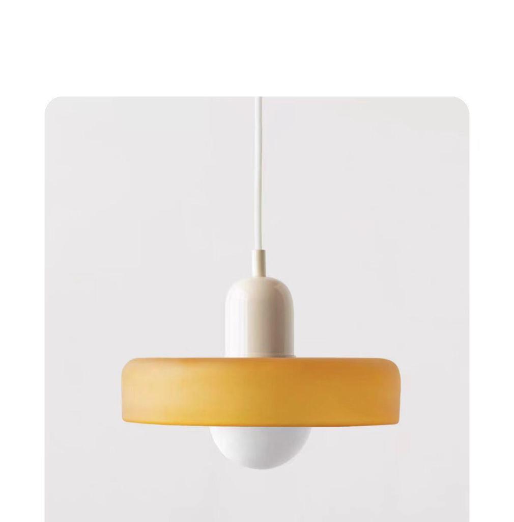 Скандинавская ретро цветная стеклянная люстра - Креативный одинарный плафон для украшения спальни, кабинета или барной стойки