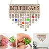 Family Birthday Calendar with Tags Wooden  Wall Hanging Board Birthday Reminder Calendar Plaque 