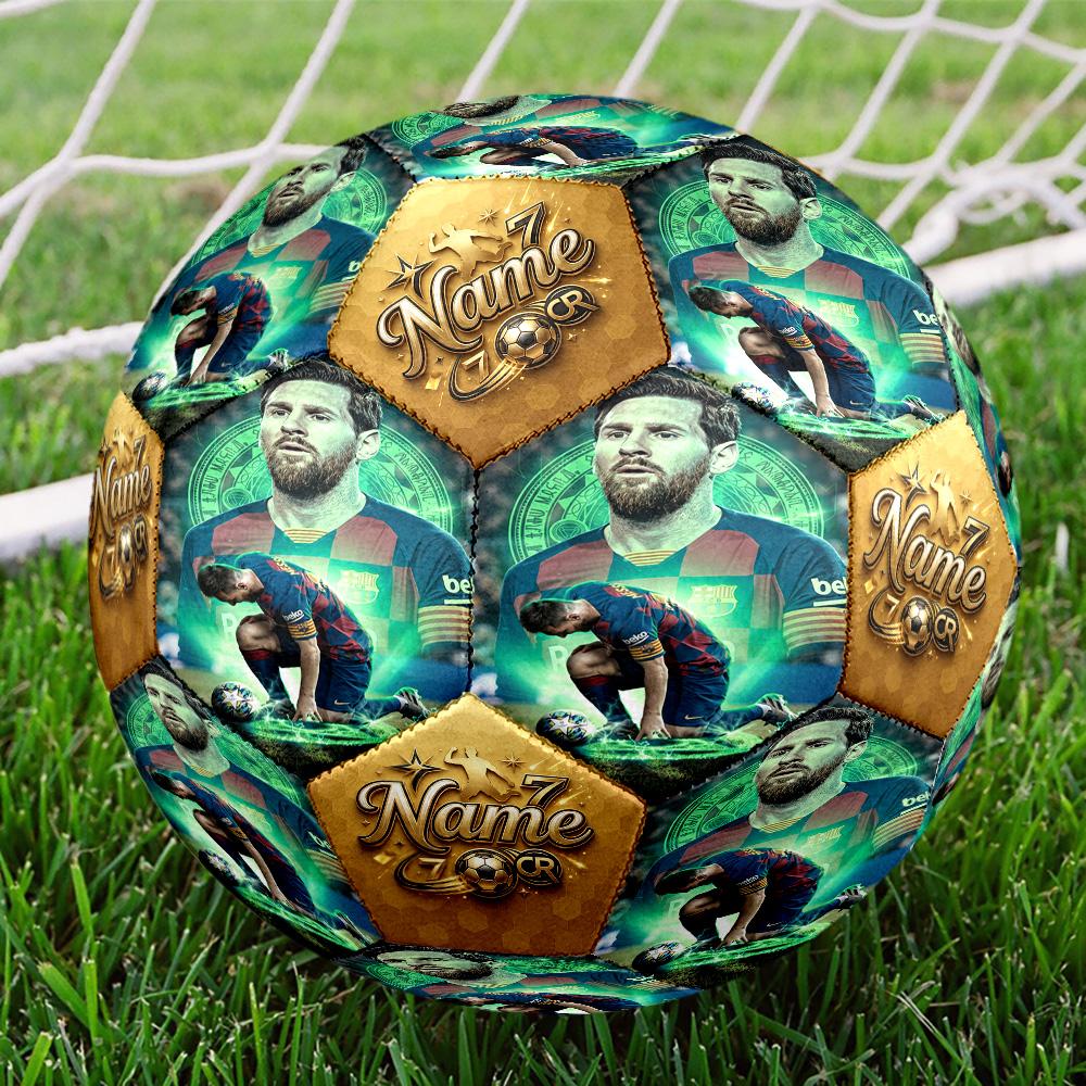 Ronaldo Juventus Celebration Customize Your Name Size 5 Soccer Ball Machine-Stitched Indoor/Outdoor Training and Matches Perfect for Customized Gifts