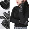 Women Gothic Punk Thermal Warm Windproof Gloves Touchscreen Anti Slip Mittens Black Gloves