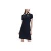 Solid Color Comfortable Fashion Casual Knit Polo Dress Women Dresses Black F11W328311FBK