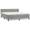 Maison Exclusive - Sommier à lattes de lit et matelas Gris clair 160x200cm Velours