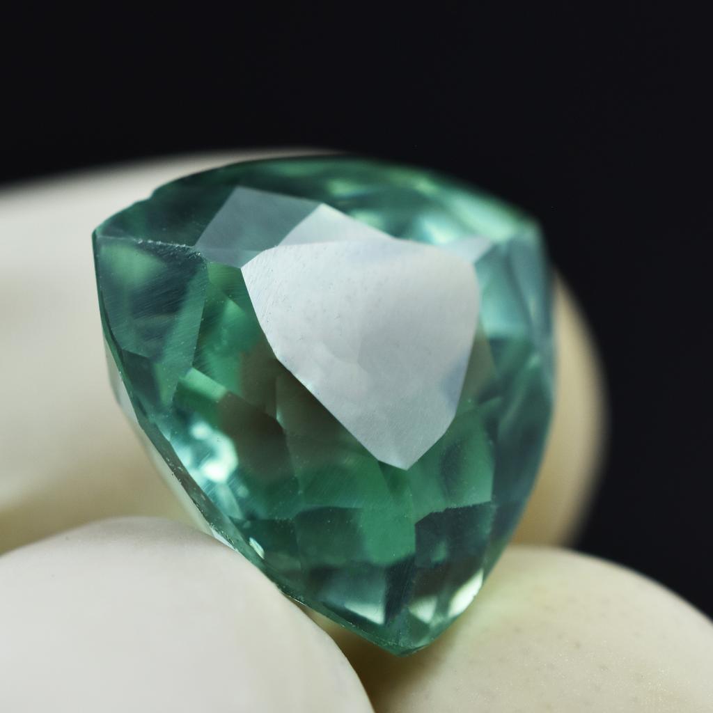 Natural Bluish Green Sapphire Loose Gemstone Ceylon 10.05 ct Trillion Cut September Birthstone Gift