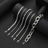 6pcs Vintage Pearl Snake Chain Bracelet Set For Women Fashion Chunky Flat Round Design Twisted Chain Bracelet Daily Wear Jewelry
