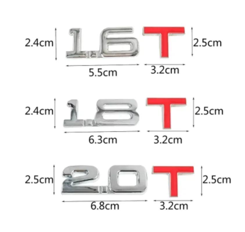 3D Металлическая 1.5T 1.6T 1.8T 2.0T 2.2T 2.4T 2.5T 2.8T 3.0T Наклейка на Автомобиль Шильдик Значок Наклейка Для Mazda KIA Renault TOYOTA BMW Ford Focus