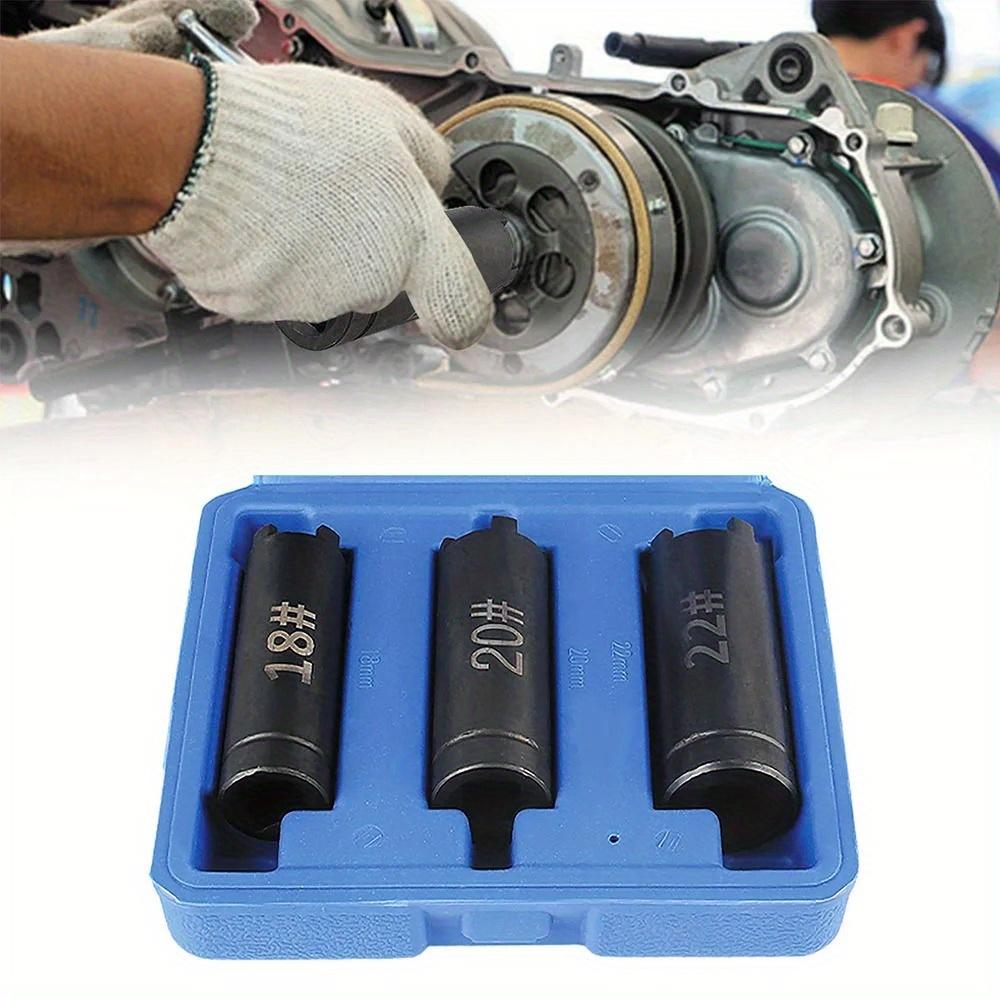 3PCS Starter Disk Removal Tool Motorcycle Repair Wrench Tool Four-claw Sleeve Motorcycle Clutch Nut Removal 18mm 20mm 22mm