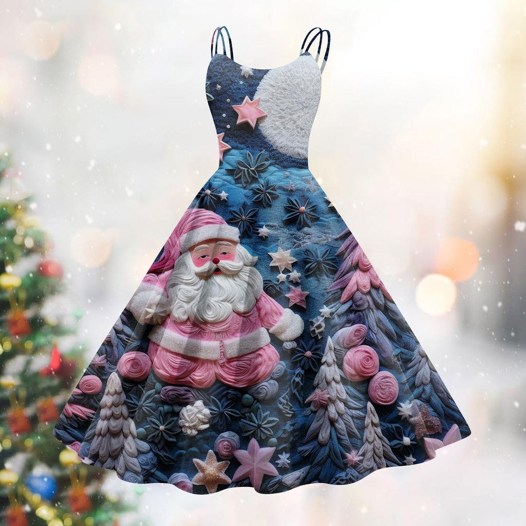 Женское модное сексуальное коктейльное платье без бретелек с рождественским принтом в стиле панк, винтажное платье.