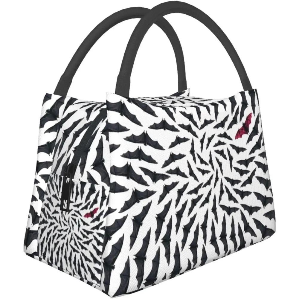 Goth Gothic Bats Lunch Box for Women Men Portable Lunch Bag Tote Bag Reusable Snack Bag for Work Picnic Camping One Size