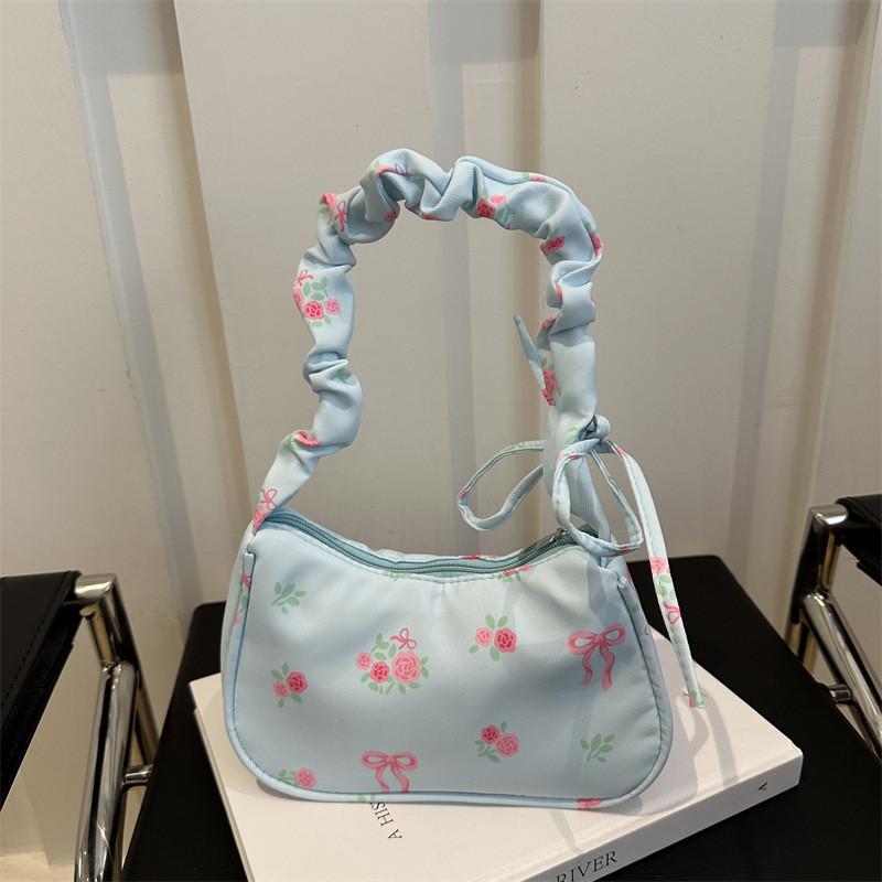 Trendy Japanese Aesthetic Small Shoulder Bag For Women In Black White Pink Blue For Casual Outings