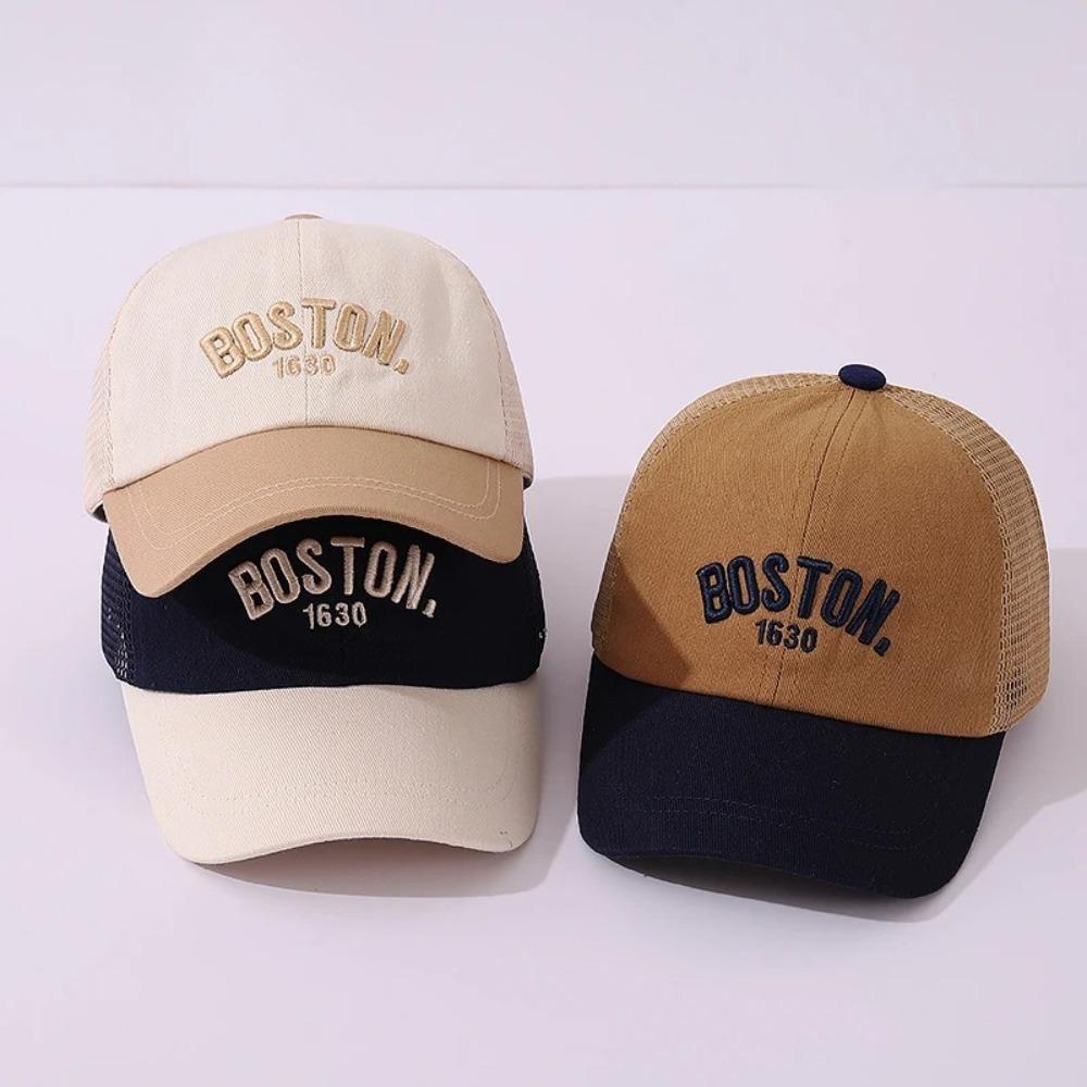 Mesh Girls Sun Hat Letter Embroidery Mesh Baseball Cap New Children Duck Tongue Cap  Summer