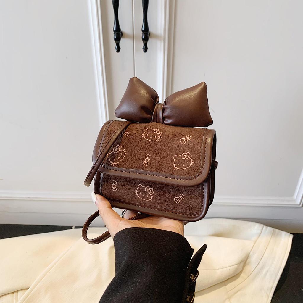 Детская сумка кроссбоди с бантом - Новый кошелек для монет и аксессуары для девочек, Принцесса, детская наплечная сумка, Маленький квадратный дизайн