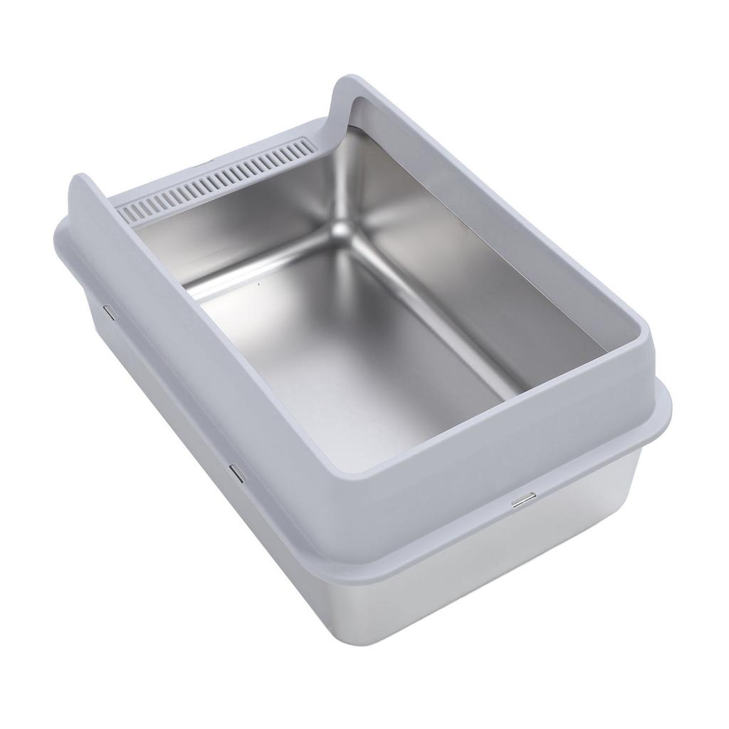 Кошачий туалет из нержавеющей стали, прочный, легко моется, не разбрызгивается, высокие борта, металлический кошачий туалет