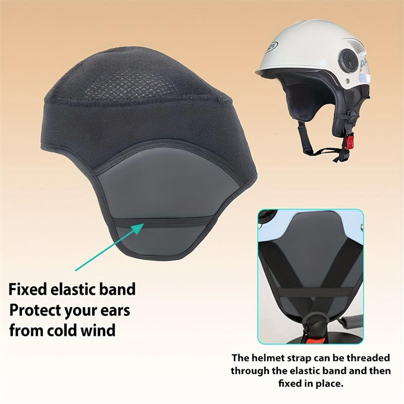 Зимняя электрическая мотоциклетная подкладка для шлема Теплая шапочка с подкладкой Защита ушей Головной убор Подкладка для мотоциклетного шлема Велосипедное снаряжение