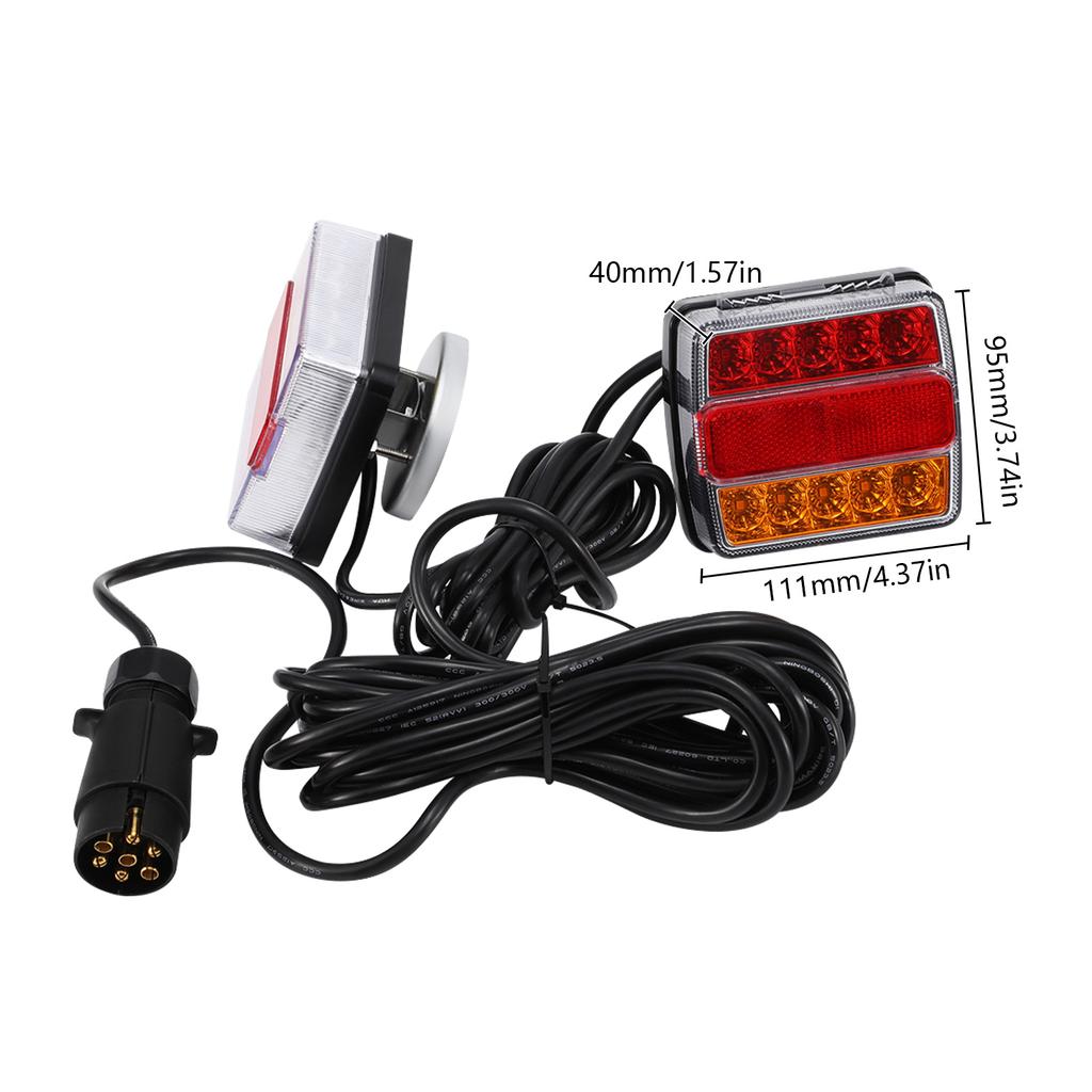 Universal 7 Pin LED Tail Lights for Trucks Trailers Tractors Buses 2835 LED Beads Brake Reverse Turn Signal Lights
